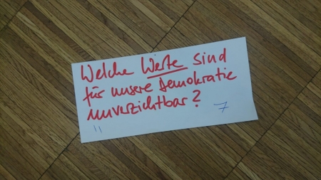Moderationskarte auf dem Boden